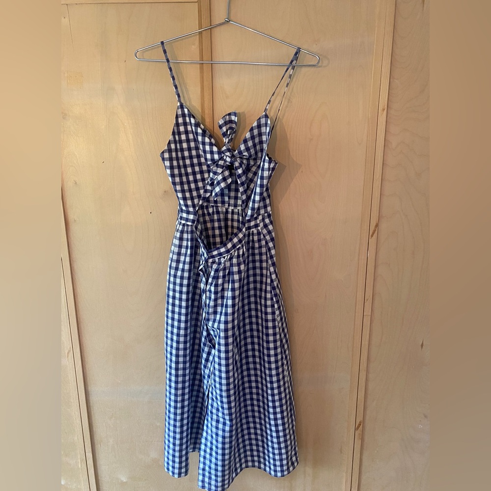 Zara Blue + White Gingham Dress - Size Small